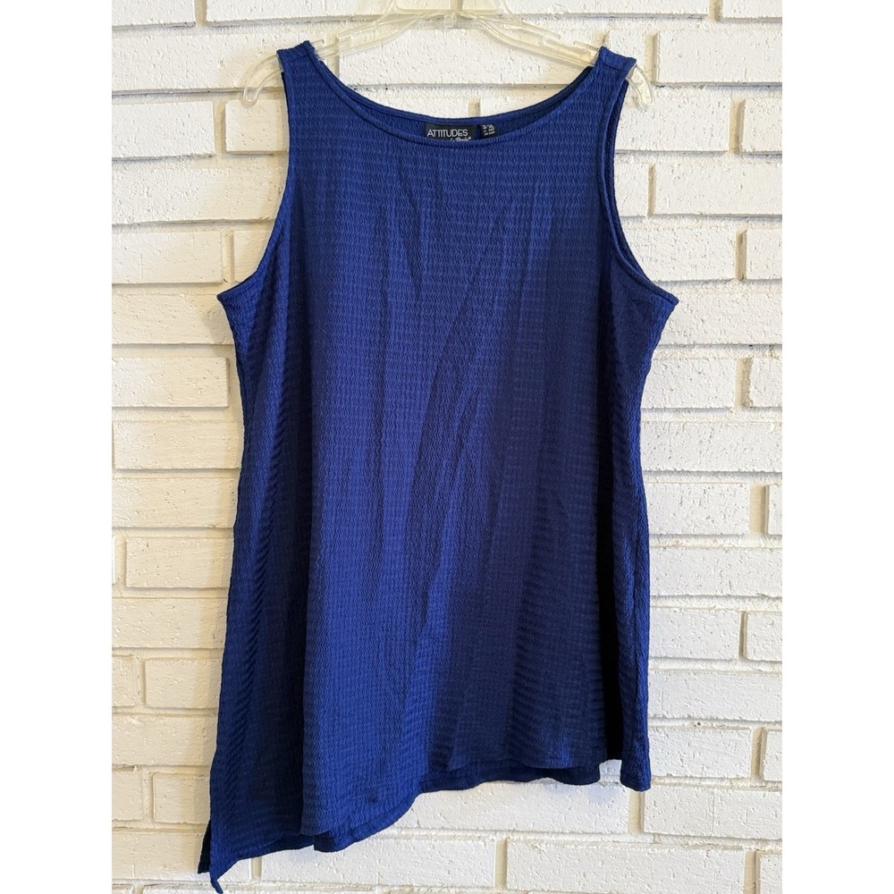 Attitudes by Renee Petite Puma Knit Asymmetric Tank Top Size 1Xp